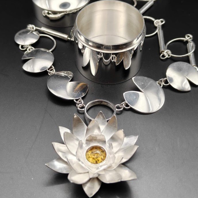 Vessel Mizukagami Water Mirror a lily pad necklace concealed within a sterling silver sanctuary