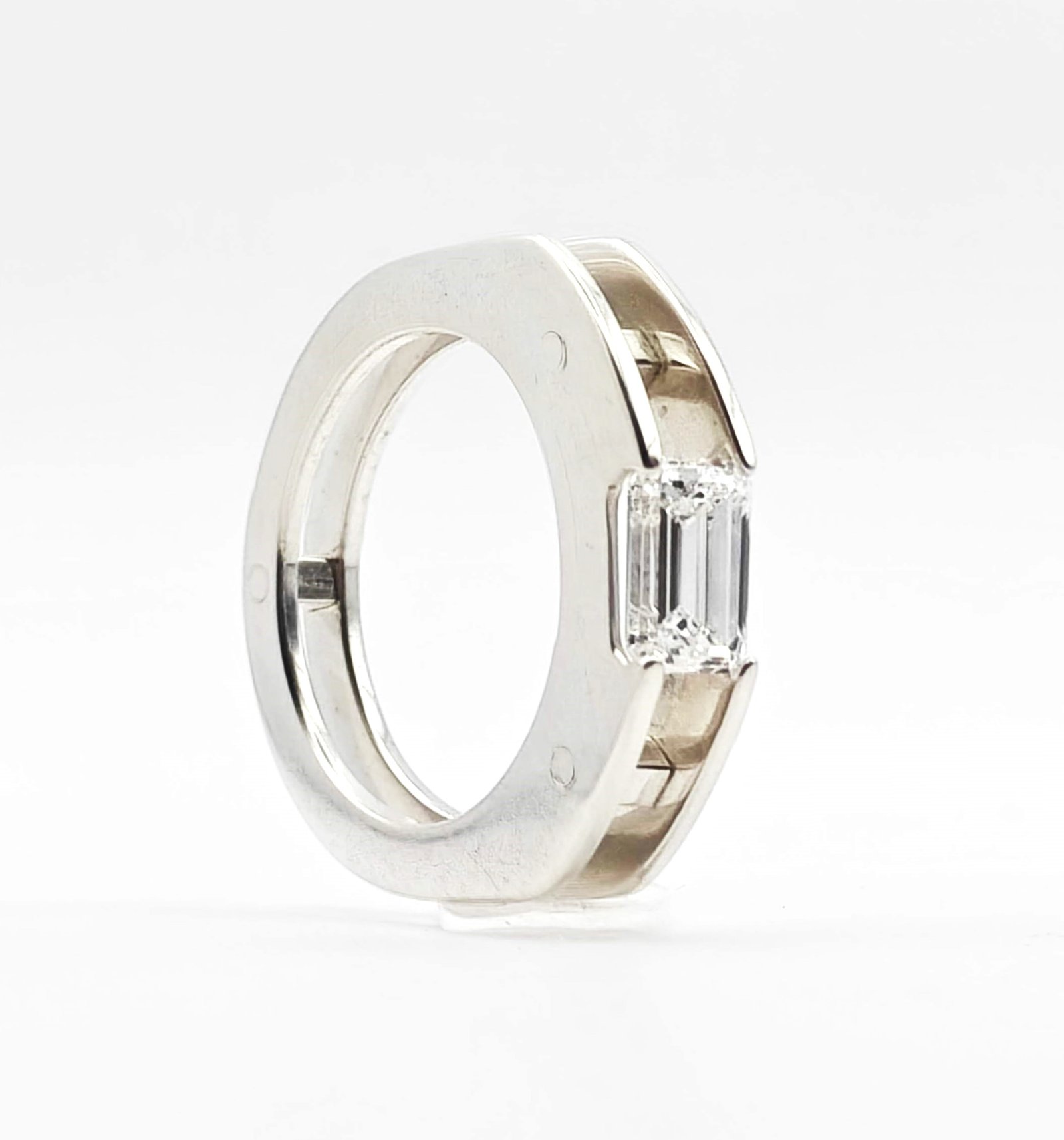 Silver and Diamond Suspension Ring