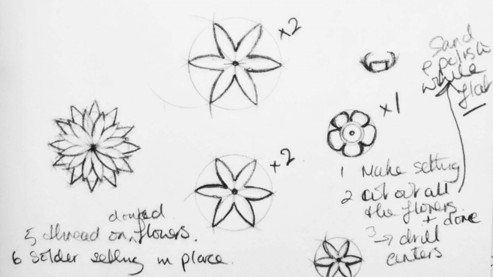 Mitzukagami original sketch of petals for the lily