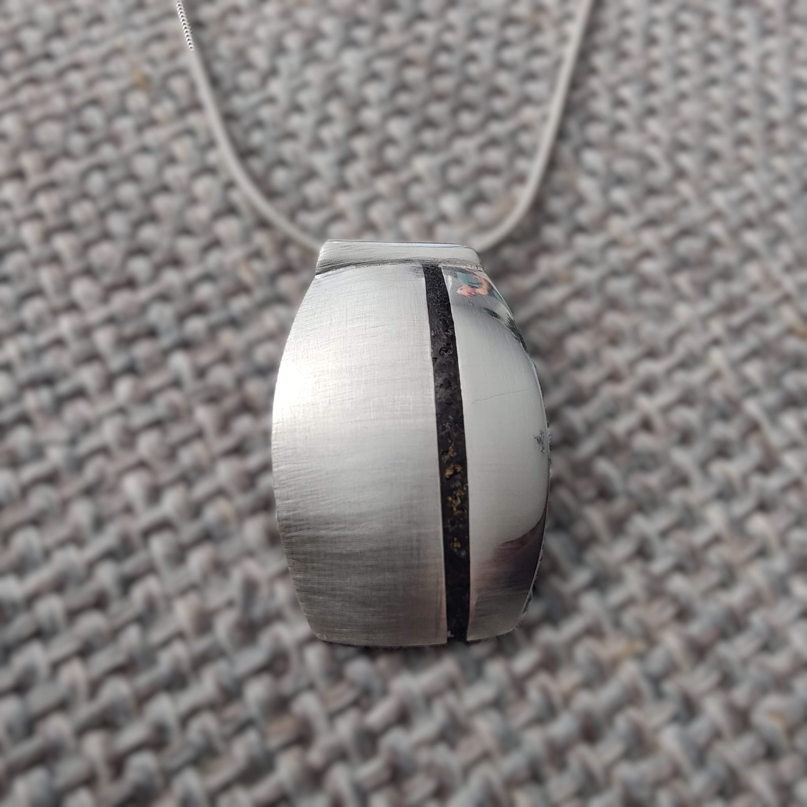 Silver and Icelandic Basalt Sand with 24ct Gold Flakes