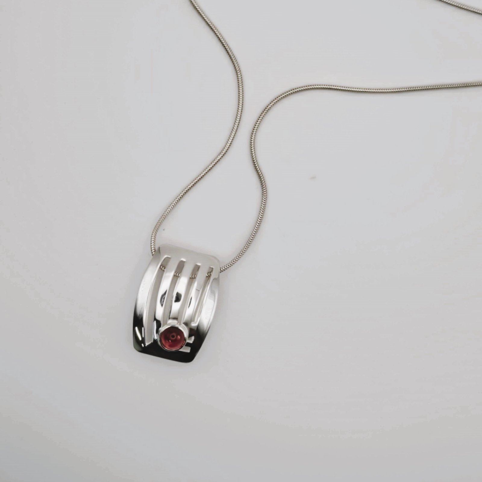 Silver and Pink Tourmaline Pendant