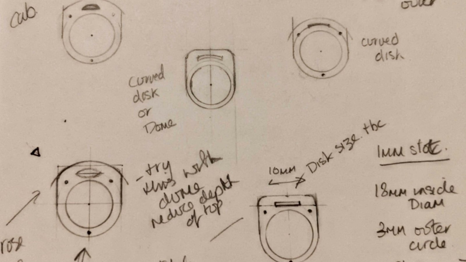 Pencil design sketch for Suspension Ring No. 7